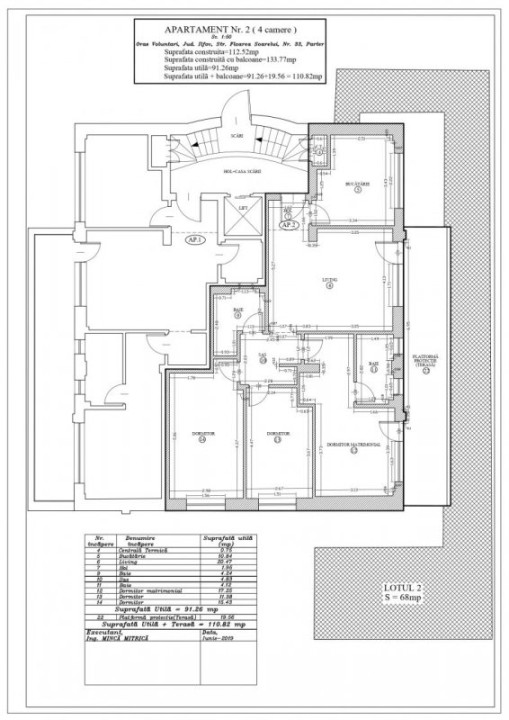 Baneasa-Jolie Ville, apartament 4 camere, 92mp, parter/3, grădină proprie 88mp