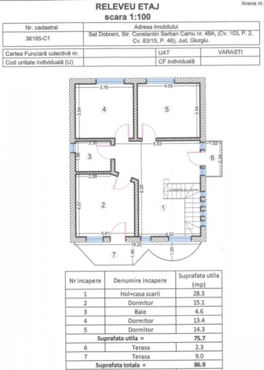 Casa 186 mp + teren 651 mp Dobreni 