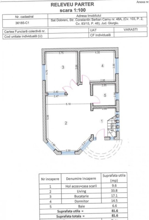 Casa 185 mp lot 457 mp Dobreni 