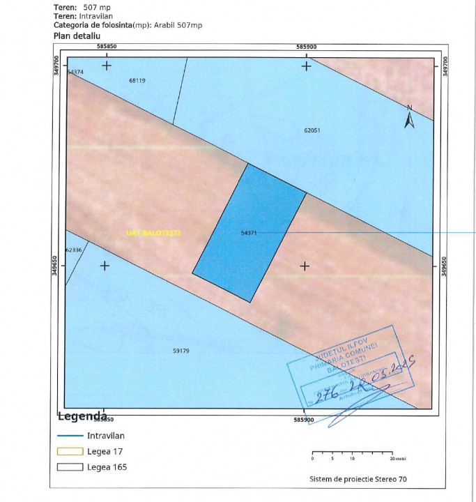 Balotesti, lot idel pentru casa, 507 mp