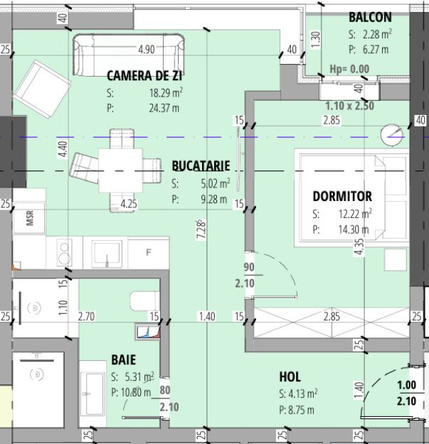 Bloc exclusivist Primavera Campus Tomis Nord Universitate Apartament cu 2 camere