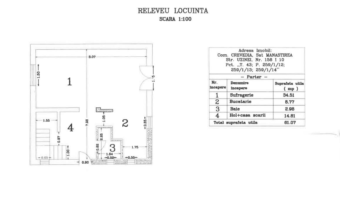 MANASTIREA-BUFTEA, CASA 150 MP, LOT 700 MP