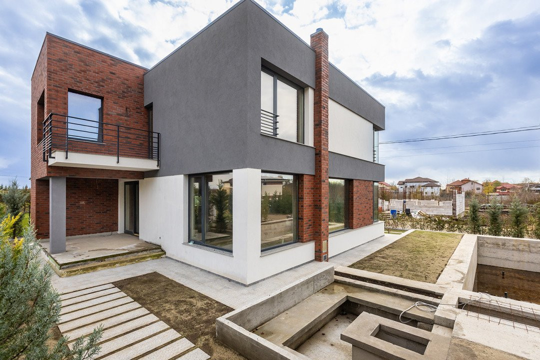 Vilă modernă cu design contemporan, piscină și cramă, Balotești, Str. Râului 25