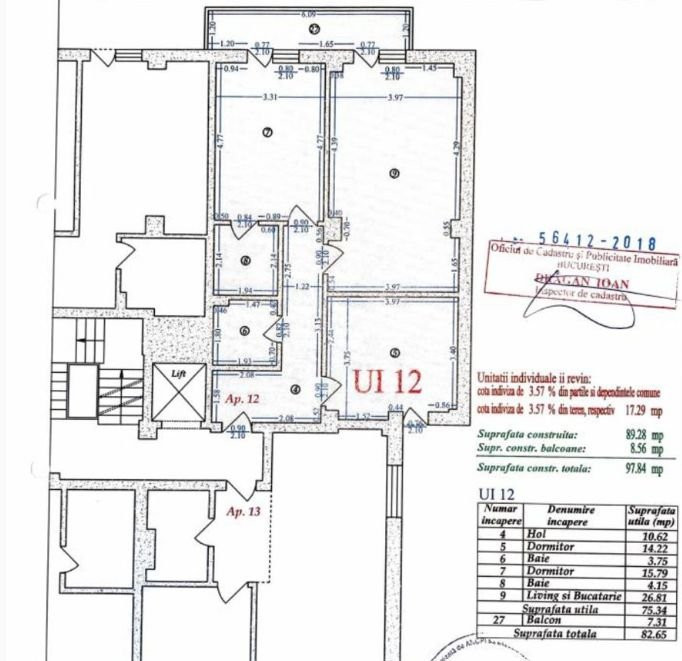 Apartament complet cu vedere libera si parcare - terasa 200 mp