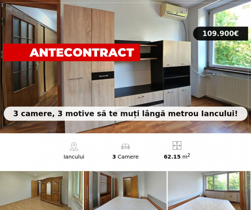 3 camere, 3 motive să te muți lângă metrou Iancului!