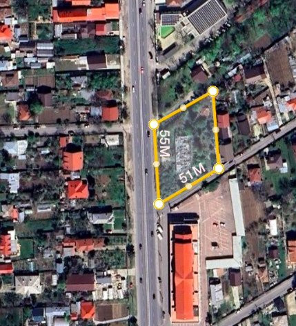 Teren intravilan de vânzare- deschidere DN1 55m | 2541 mp | Săftica, Balotești