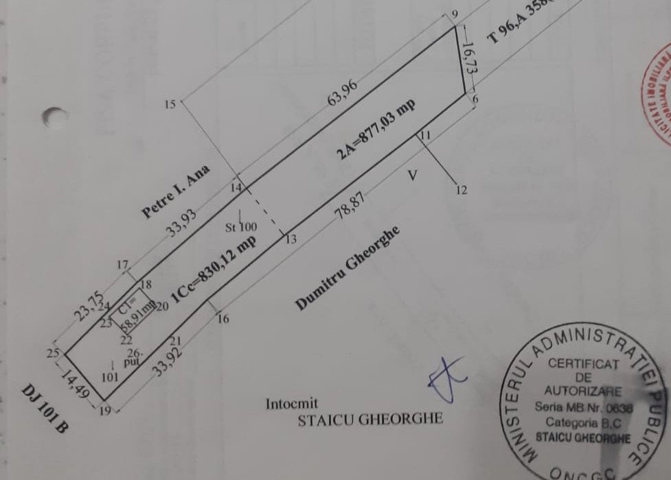  Teren intravilan, 3300 mp, front 15 m | Snagov -Ghermanesti