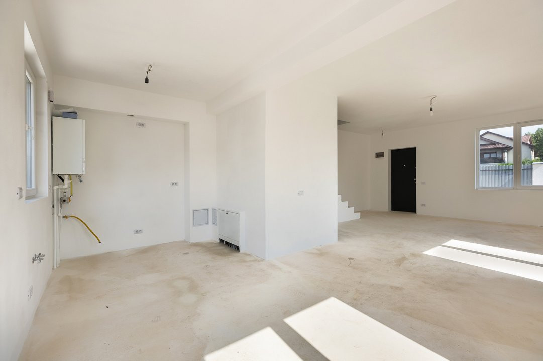 Casă modernă tip duplex, P+1+Pod, cu 3 camere, 2 băi – Balotești