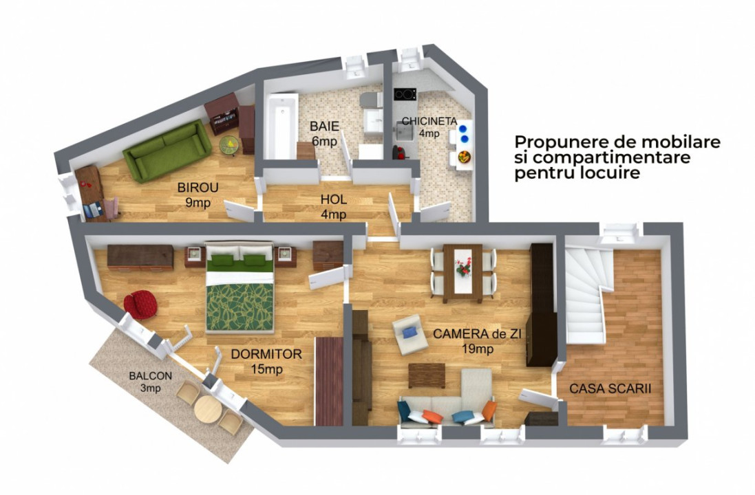 Ce alegi: Birou, Locuire sau AirBnB? Doua apt. cu 6 cam, S totala 130mp!