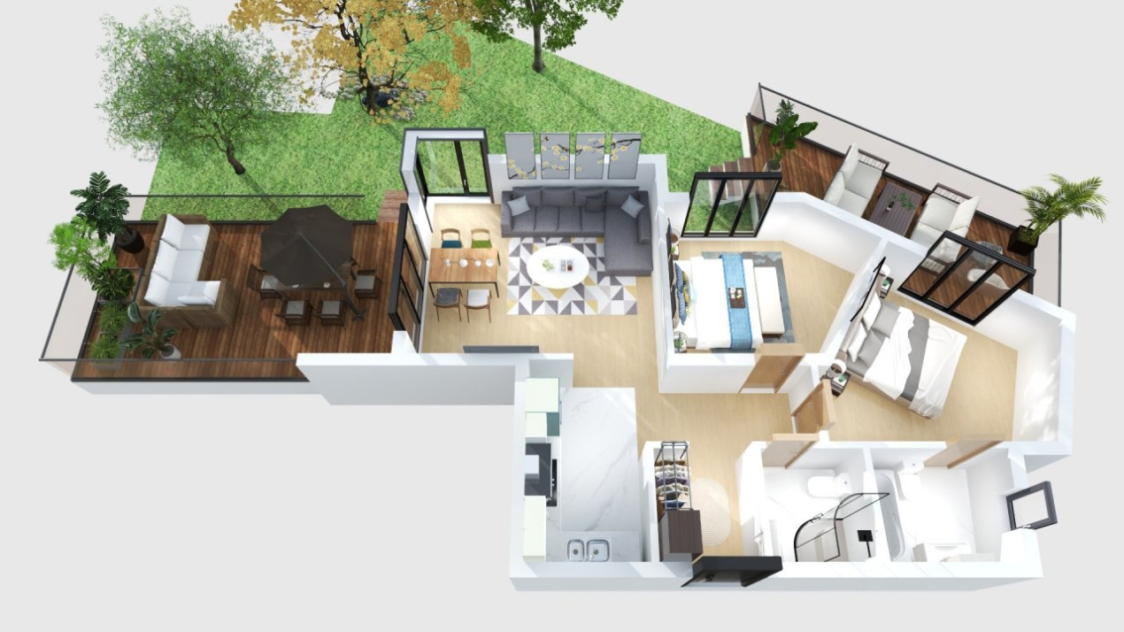 Mosilor Boutique II  apartament cu gradina si 2 terase !