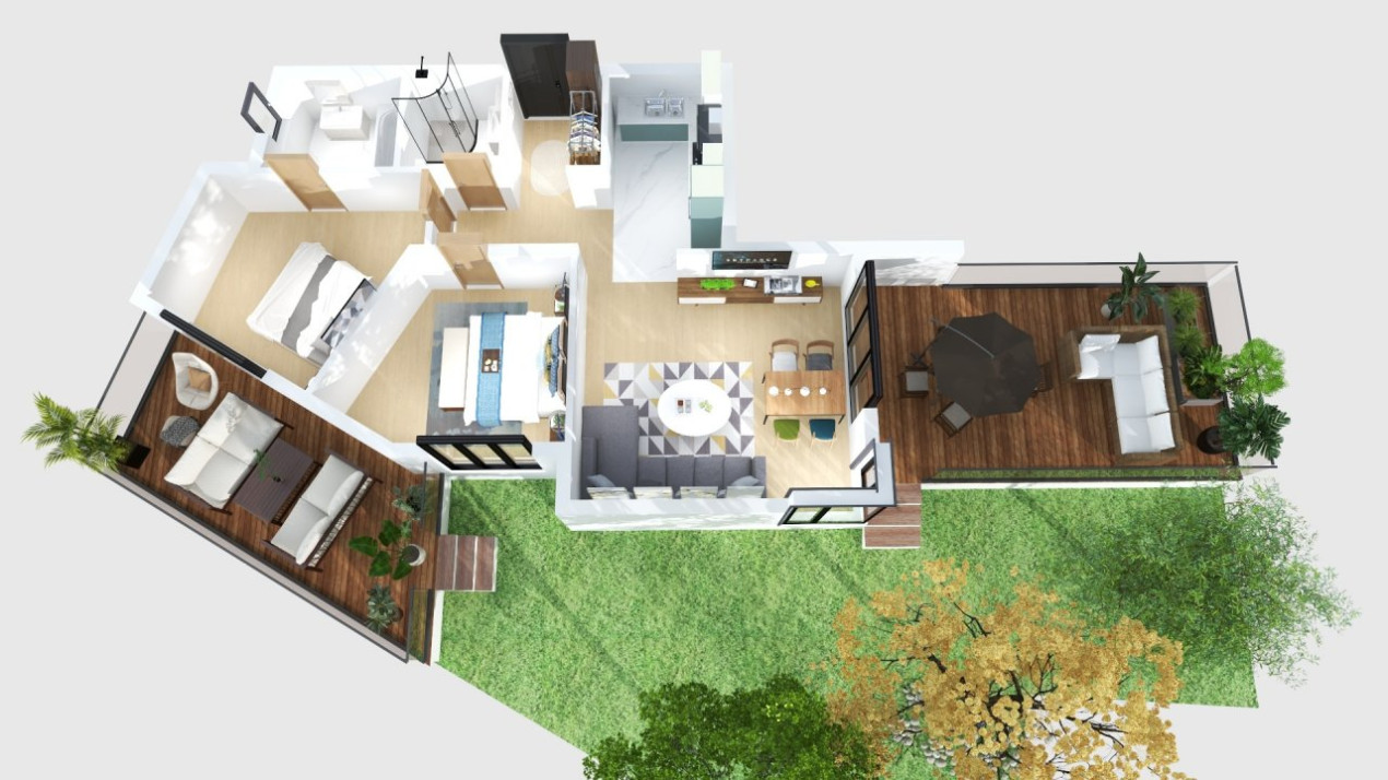 Mosilor Boutique II  apartament cu gradina si 2 terase !