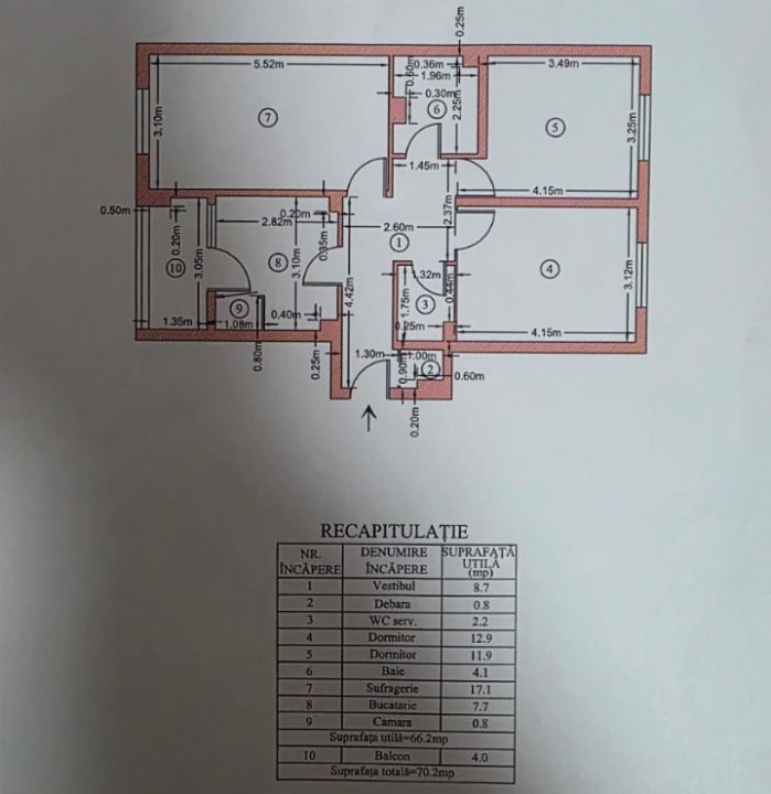 Stefanestii de Jos, 3 camere 70 mp,2 bai,centrala proprie,etaj 1/2