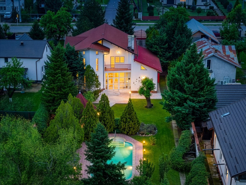 Vilă cu piscină și cabană, teren 2649 mp, Snagov - Ciofliceni