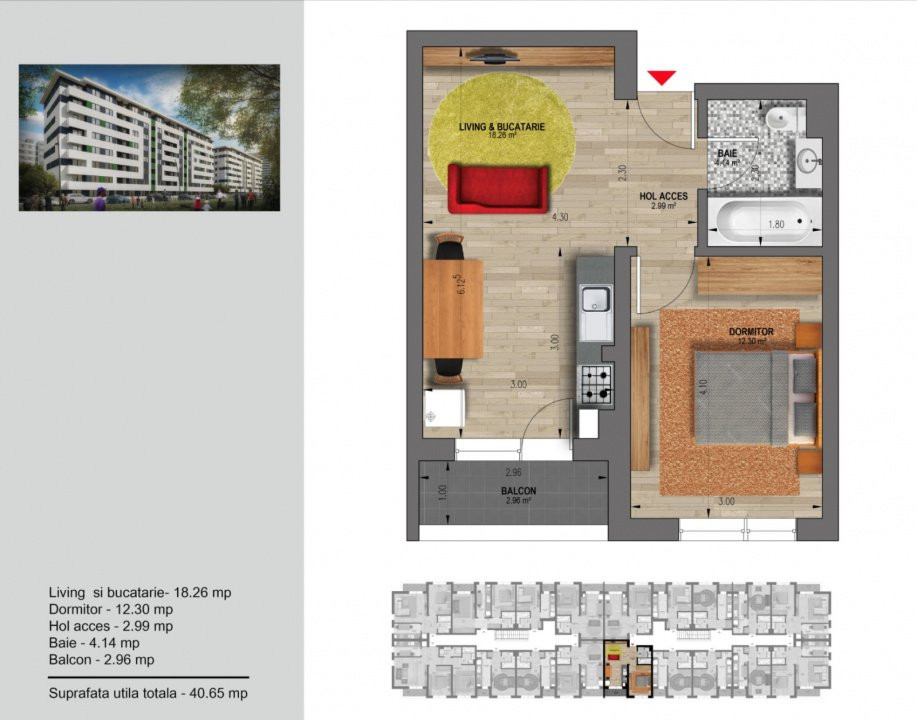 Apartament 2 camere modern – Bloc Nou, zona Kaufland Chiajna cu loc de parcare