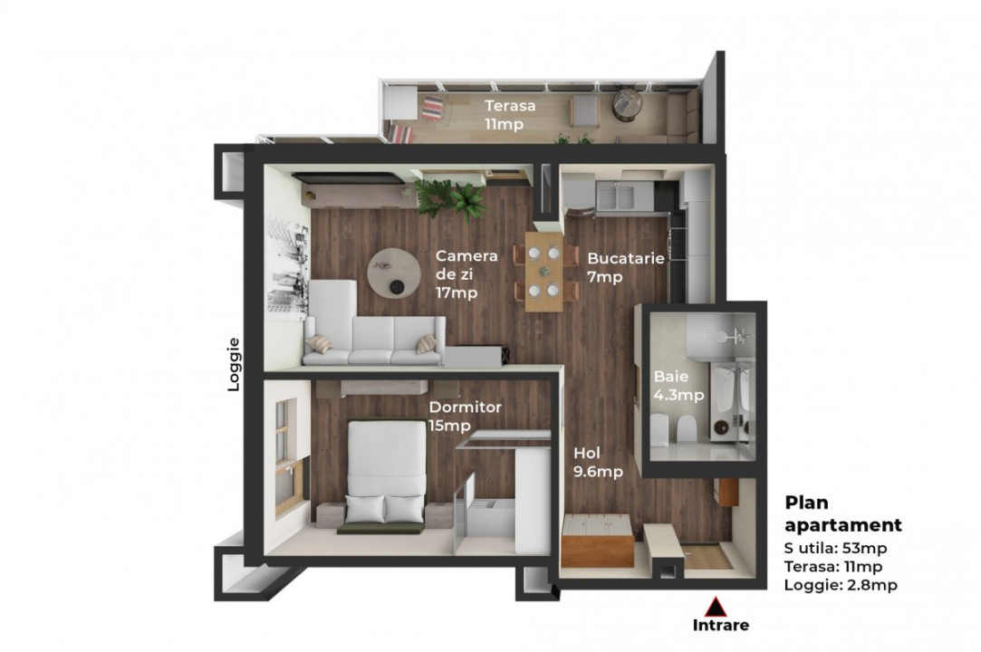 2 camere cochete, terasa, gata de mutare! 67mp, cu posibilitate achizitie garaj!