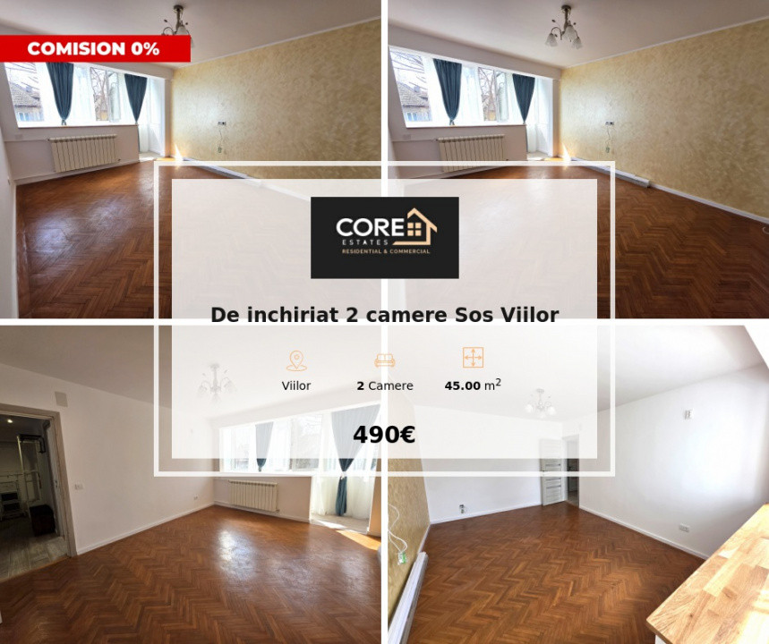 De inchiriat 2 camere Sos Viilor - 7min de metrou Eroii Revolutiei(totul nou)