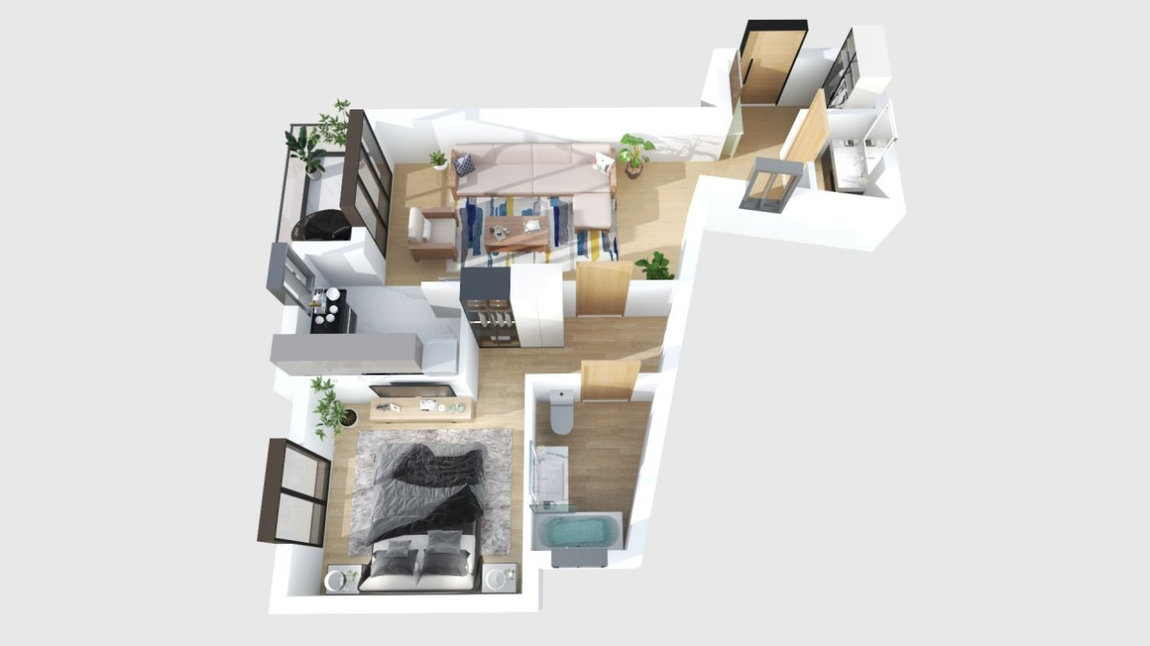 Mosilor, apartament cu 2 bai 