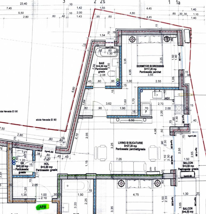 Mosilor, apartament cu 2 bai 