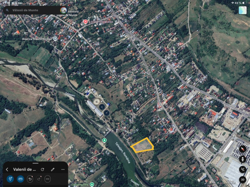 Teren intravilan Vălenii de Munte – 3.000 mp Ideal investiție sau locuinta