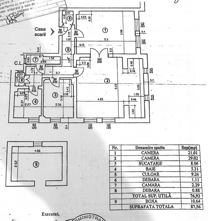 2 Camere Floreasca 84mp | curte 205mp | boxa 11mp | centrala termica