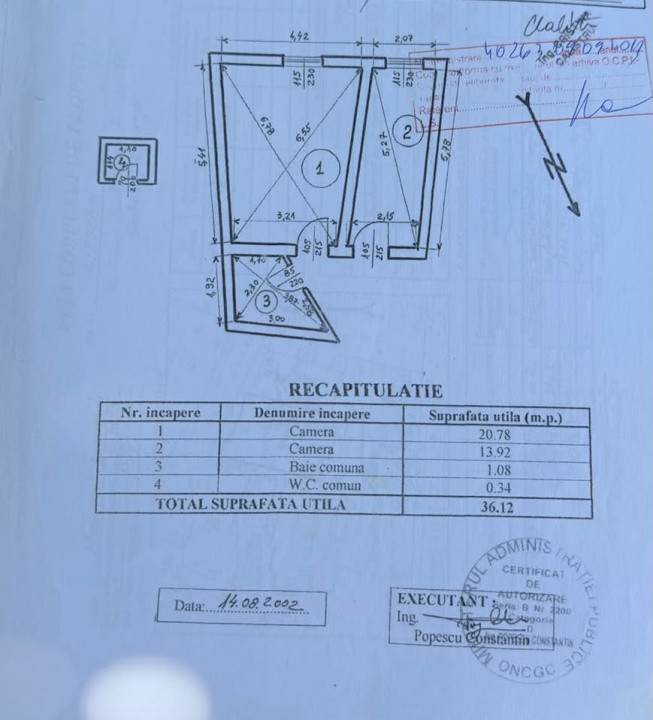 34,5 mp/ Centrul Vechi / Ideal Investitie 
