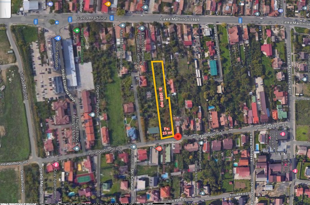 Teren casa individuala, duplex, hotel, clinica-Timisoara, str Gospodarilor