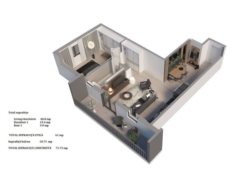 Apartament  Amenajat LUX 7/7, Soho + 2 locuri de parcare subterane