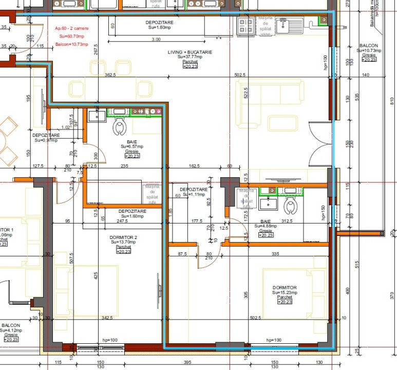 Apartament  Amenajat LUX 7/7, Soho + 2 locuri de parcare subterane