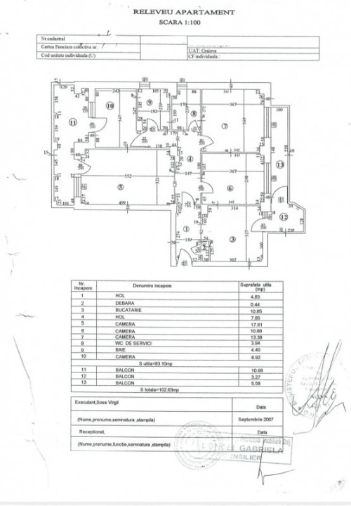 Apartament cu 4 camere in Rovine-Parculet